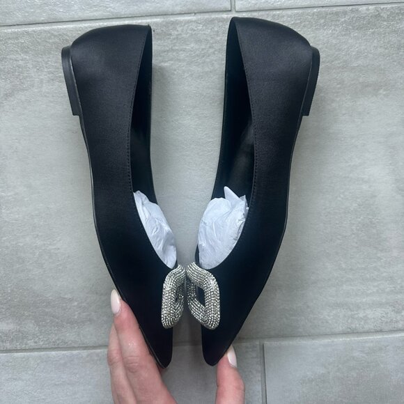 Steve Madden TINK Ballet Flat Black Silver NEW WITHOUT TAGS - Picture 5 of 8